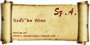 Szőke Alex névjegykártya